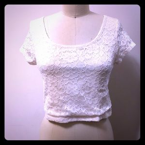Cute White Lace Crop Top